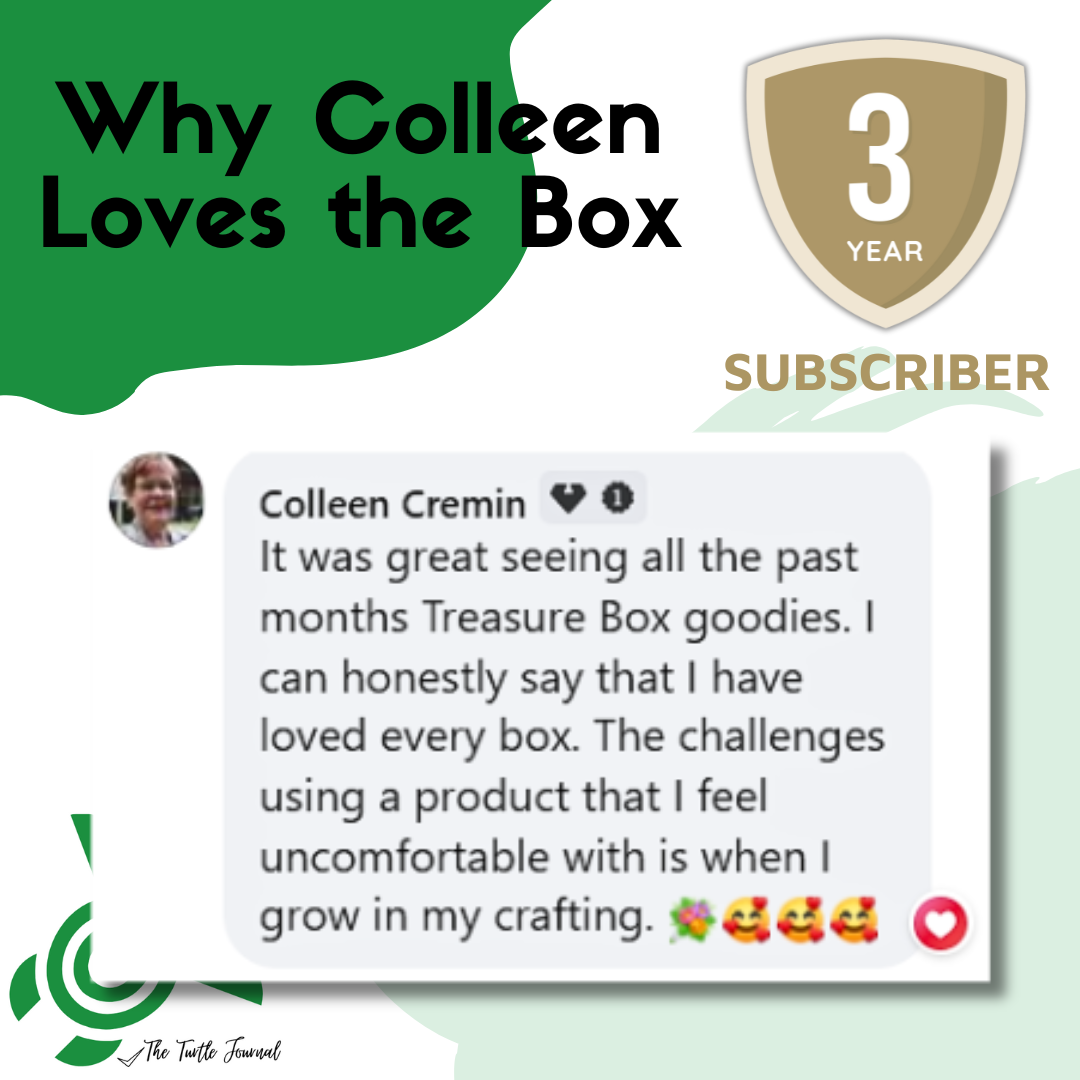 Turtle Treasure Box Subscription Kit-Papers Stickers Subscription Kit Box Monthly Craft Mystery Australia Paper Crafters-Rachel The Turtle Journal