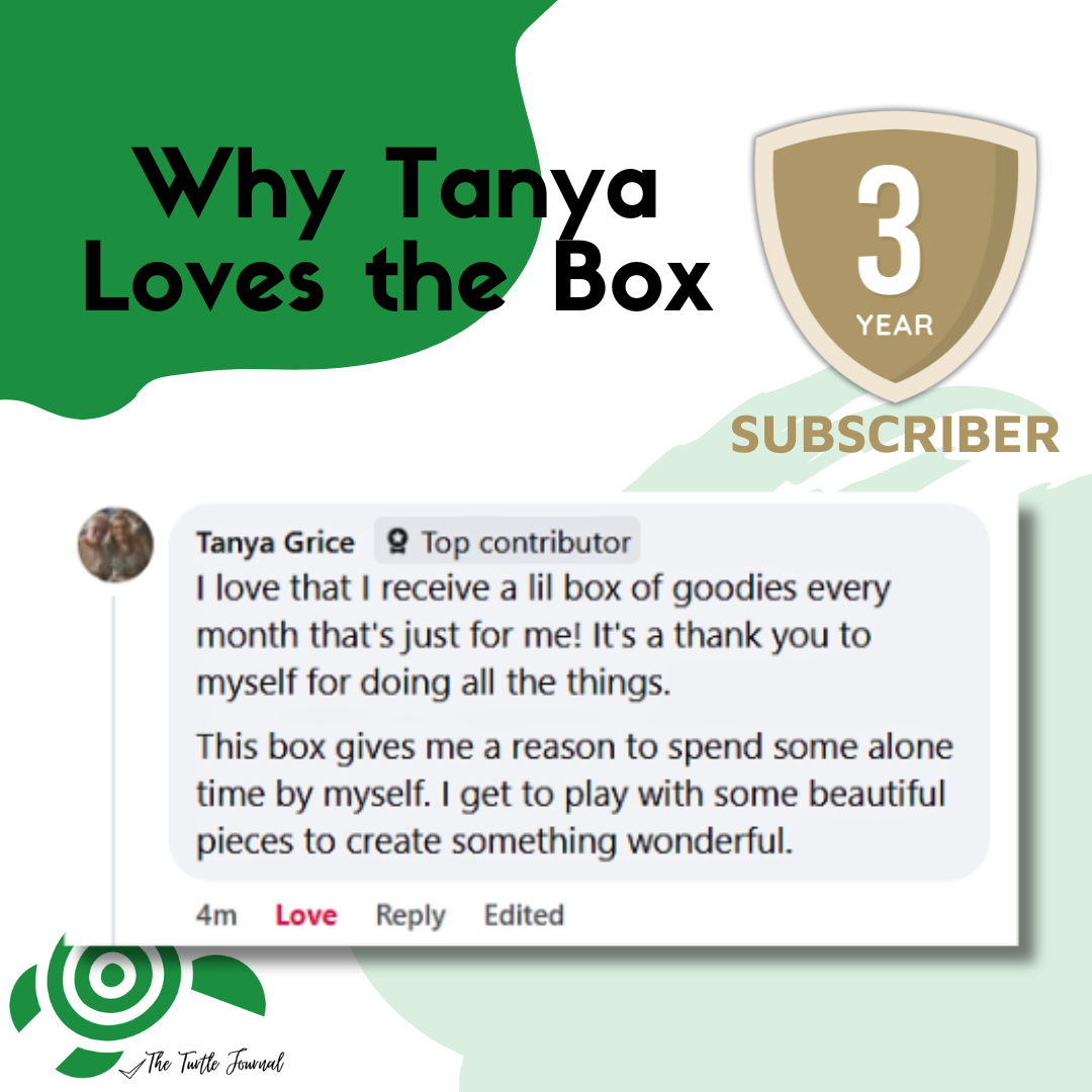 Turtle Treasure Box Subscription Kit-Papers Stickers Subscription Kit Box Monthly Craft Mystery Australia Paper Crafters-Rachel The Turtle Journal