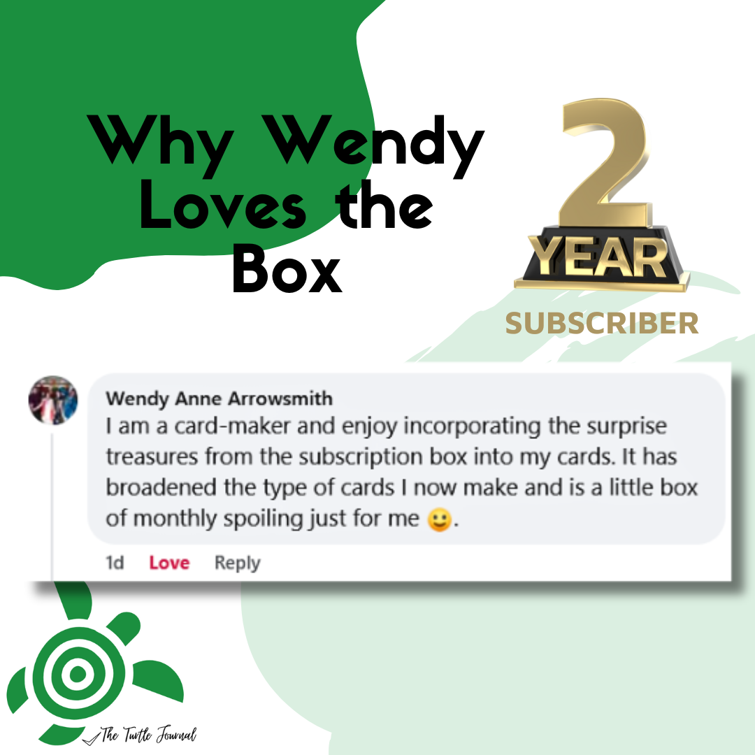 Turtle Treasure Box Subscription Kit-Papers Stickers Subscription Kit Box Monthly Craft Mystery Australia Paper Crafters-Rachel The Turtle Journal