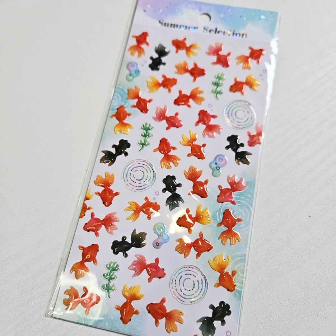 Summer Selection Koi Sticker Sheet - Mind Wave From Japan-Summer Selection Koi Sticker Sheet - Mind Wave From Japan - The Turtle Journal Japanese Stationery-Rachel The Turtle Journal