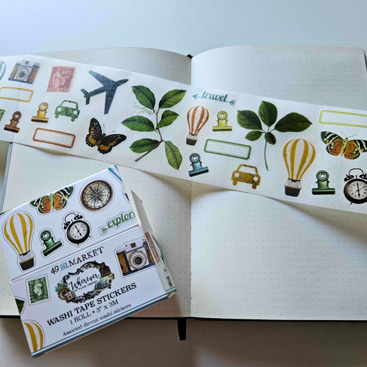 Wherever Wide Washi Tape Stickers - 49 and Market-Wherever Wide Washi Tape Stickers - 49 and Market - The Turtle Journal Kiss Cut Supplies-Rachel The Turtle Journal