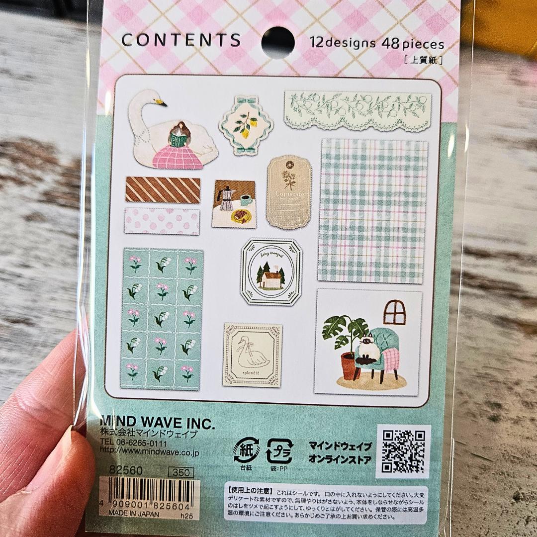 Yori Dori Sticker Set (48 piece) - Mind Wave From Japan-Yori Dori Sticker Set (48 piece) - Mind Wave From Japan - The Turtle Journal Japanese Stationery-Rachel The Turtle Journal