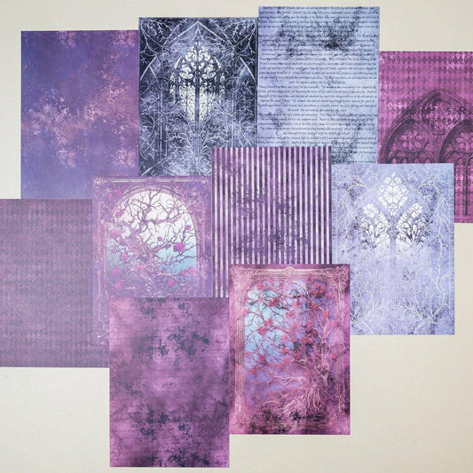 A5 Shabby Gothic Paper Set - Cora Crea Crafts (10 sheets)-Rachel The Turtle Journal