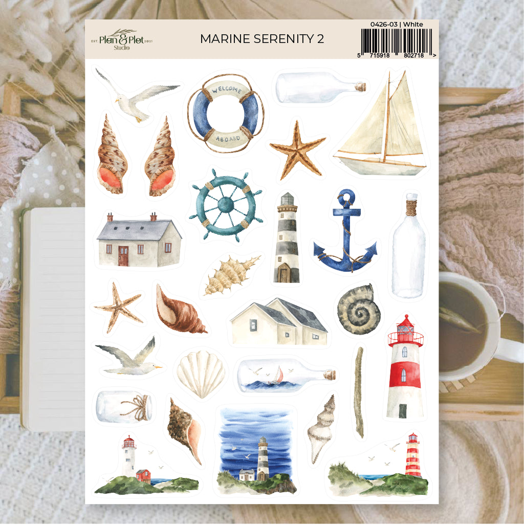 Marine Serenity Sticker Sheet Set - Plan & Plot Studio