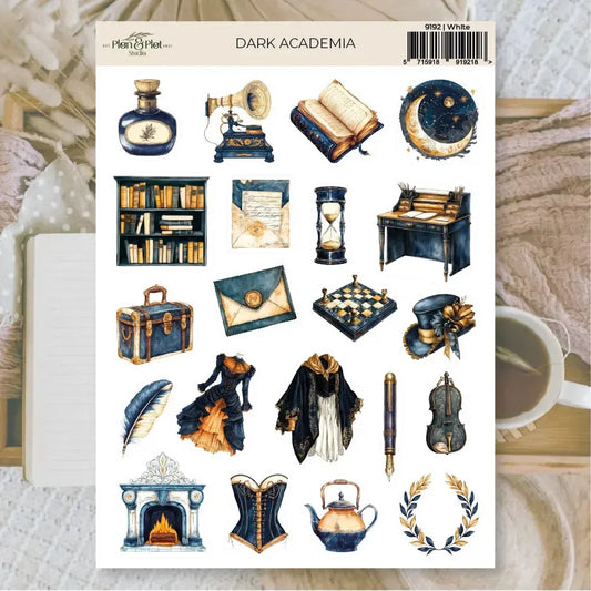 Dark Academia Stickers Set (1 sheet) - Plan & Plot Studio-Rachel The Turtle Journal