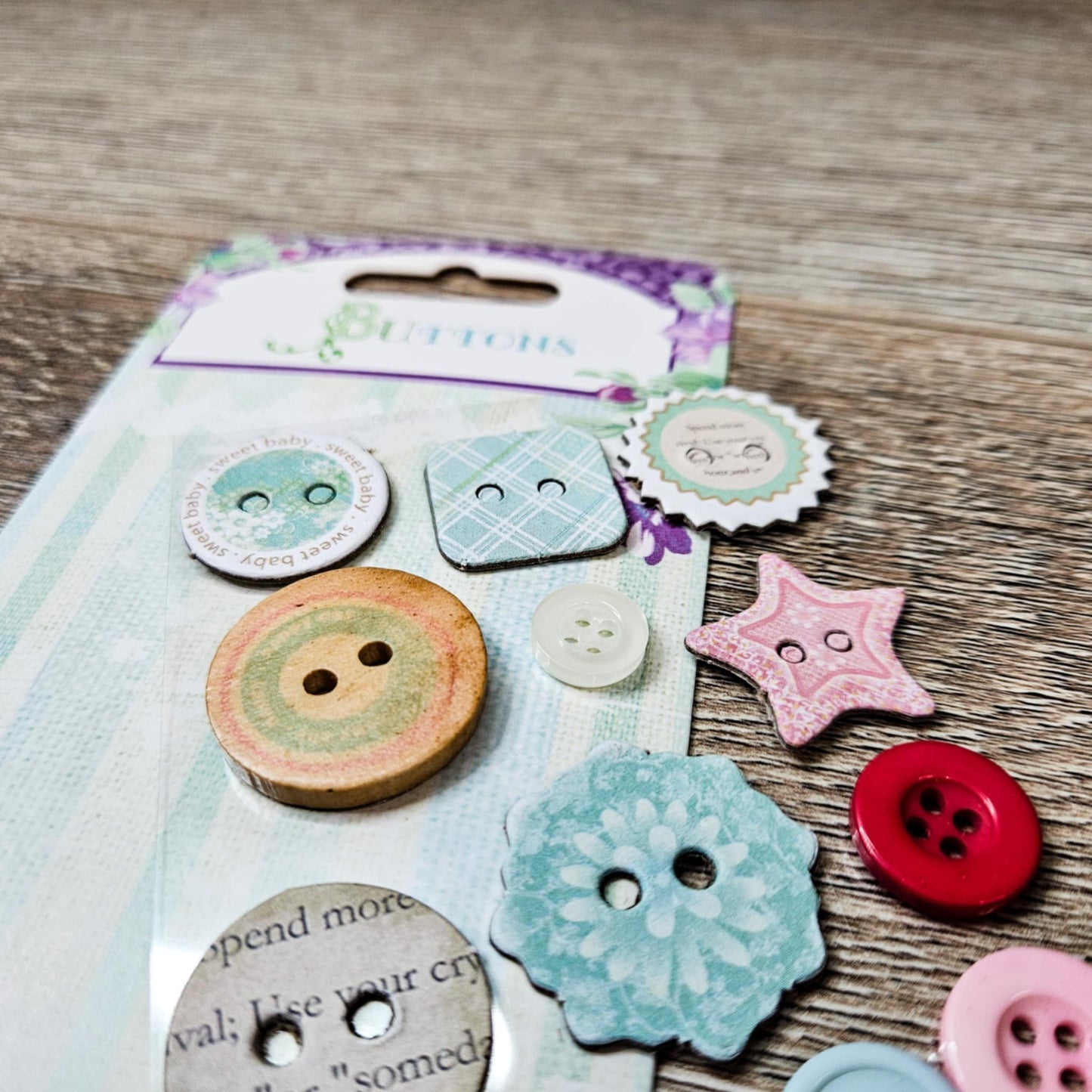 Button Sticker Embellishments (2 pack)-Button Sticker Embellishments (2 pack) - Aussie Paper Crafting - The Turtle Journal-Rachel The Turtle Journal