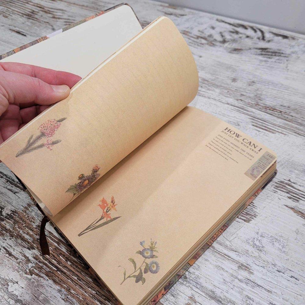 A5 Hardcover Junk Journal Collage Notebook (192 page) - Rachel The Turtle Journal - Postcard - 100 gsm paper - -