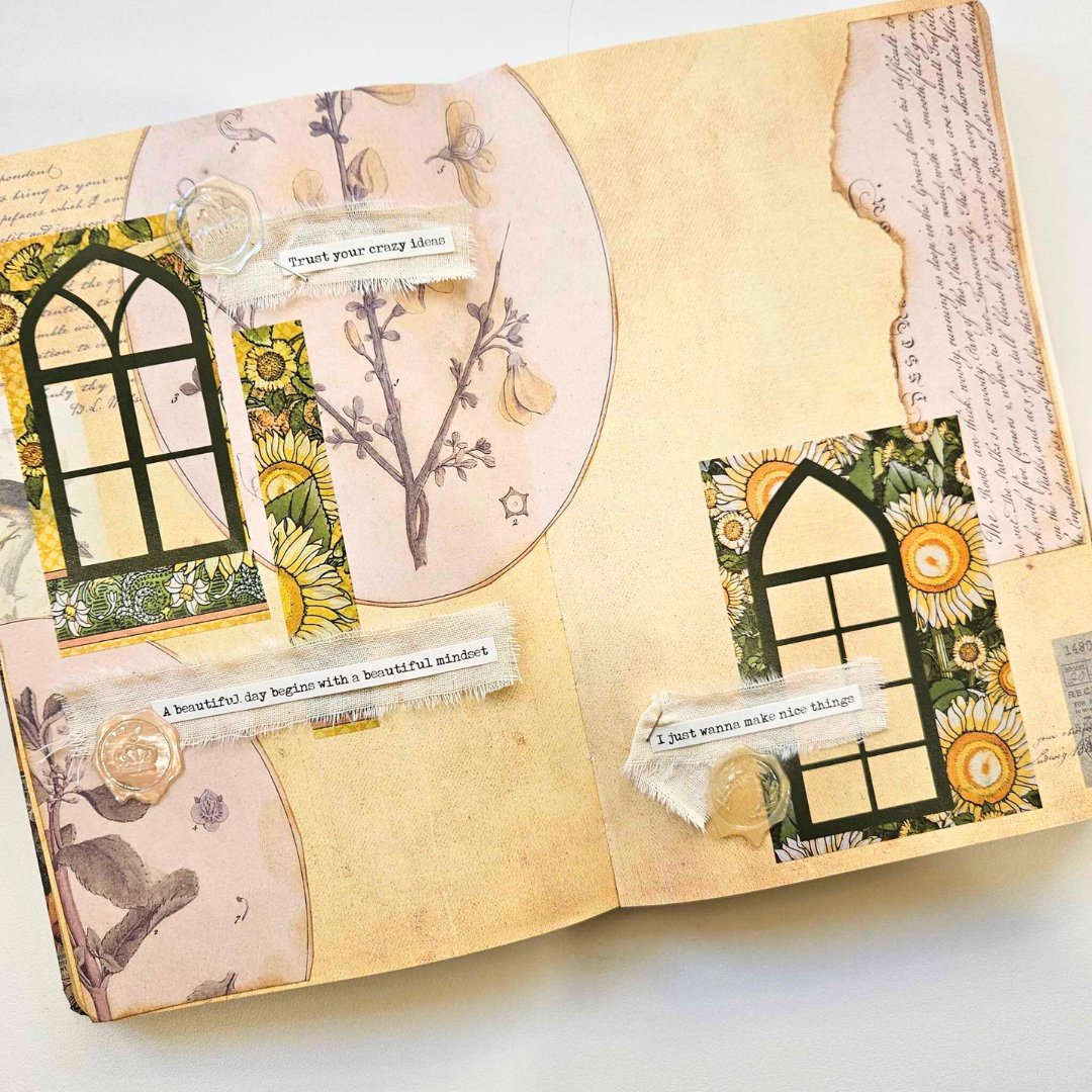 A5 Vintage Patterned Paper Packs (15 pieces) - Rachel The Turtle Journal - Botanicals - -A5 Vintage Patterned Paper Packs (15 pieces) - Rachel The Turtle Journal - Patterned Papers for Scrapbooking Journaling Backgrounds A5 pack bundle journaling essentials beginner supplies Australian scrapbooking cardmaking collage supply vintage worn aged paper embellishments