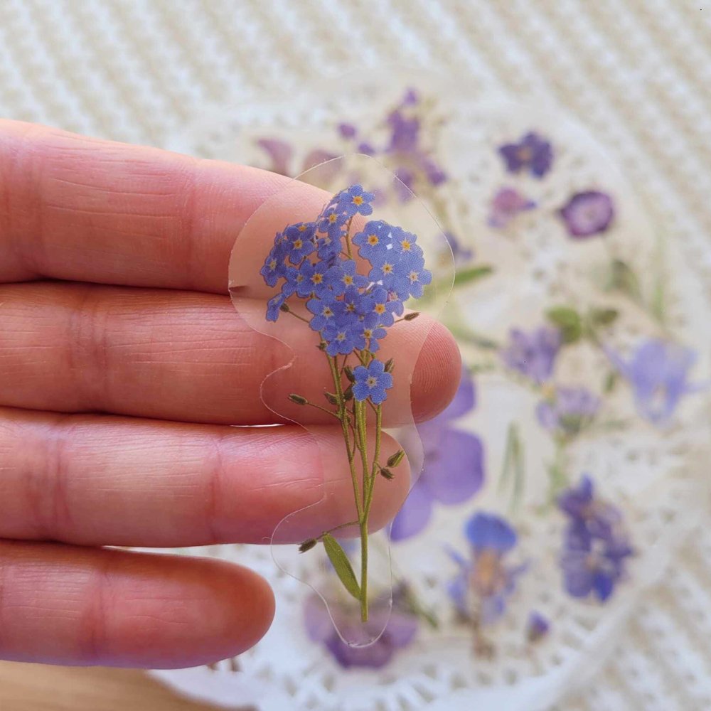 Blooms Stickers - 20 pieces - Rachel The Turtle Journal - Lavender Bouquet - -