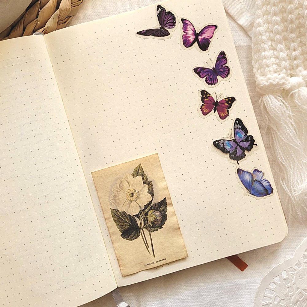 Mini Aged Botanical Illustrations Set - 17 piece - Rachel The Turtle Journal - 1 set (17 pieces) - -
