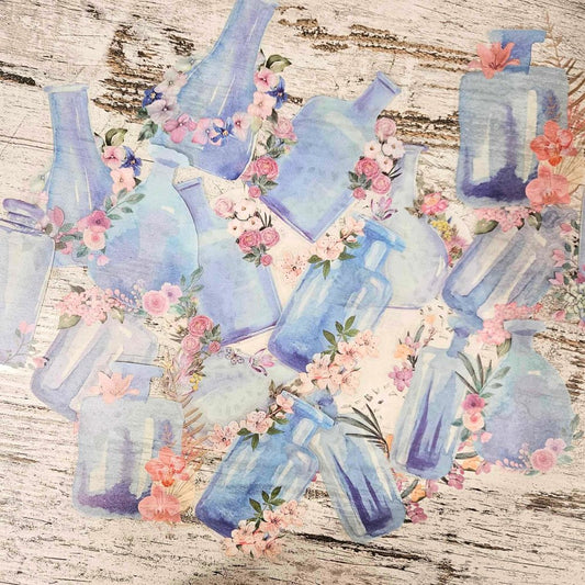 Pastel Watercolour Bottle Sticker Set - 18 pieces - Rachel The Turtle Journal - Champagne - -