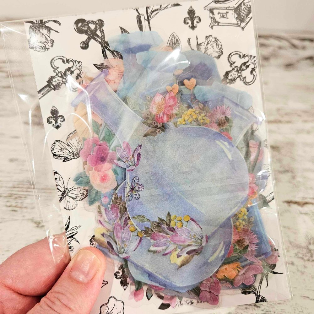 Pastel Watercolour Bottle Sticker Set - 18 pieces - Rachel The Turtle Journal - Jasmine - -