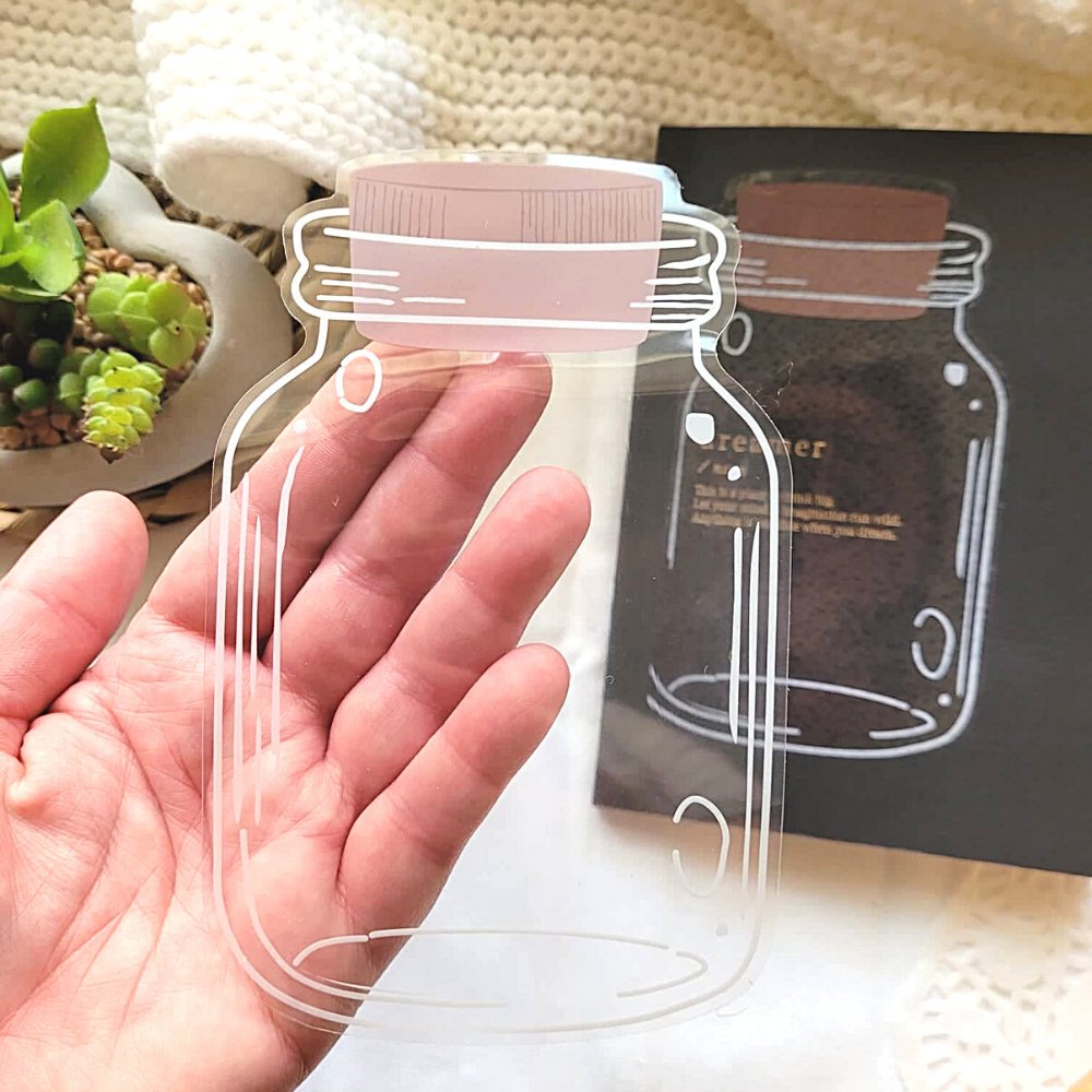 Transparent Bottle Stickers - 20 piece - Rachel The Turtle Journal - 1 Set - -