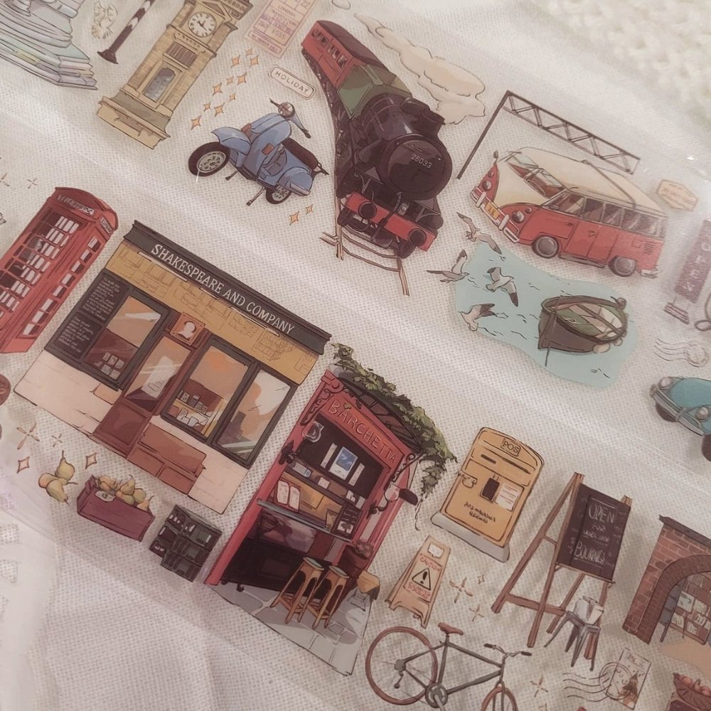 Transparent Traveller Storyboard Sticker Sheet - 2 piece - Rachel The Turtle Journal - - -