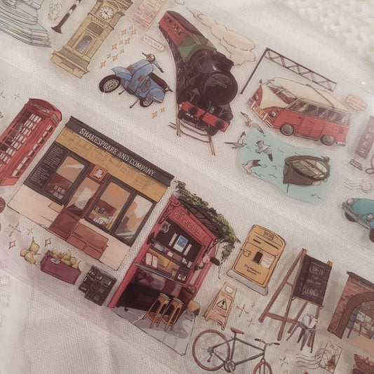 Transparent Traveller Storyboard Sticker Sheet - 2 piece - Rachel The Turtle Journal - - -