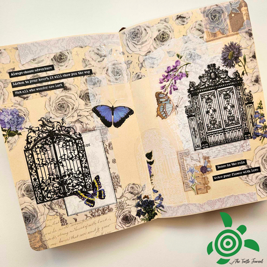 Crafting Delight: Midnight Floral Lilac Journaling Layout