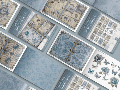 "The Regency Silky Skies" Junk Journal Kit - Scrapbook Resource Co (Make 30 Pages+)