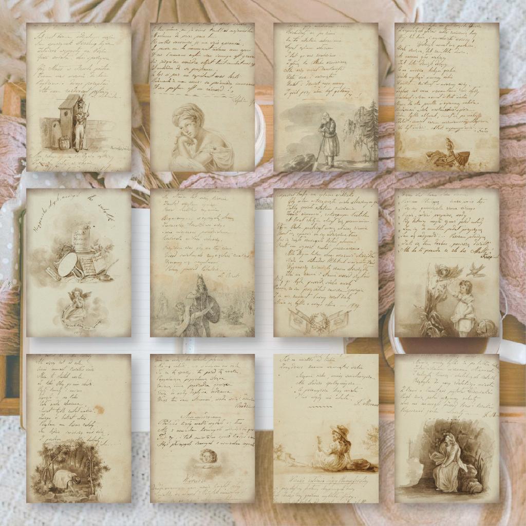 Old Diary Small Ephemera Paper (24 pieces) - Plan & Plot Studio-Rachel The Turtle Journal