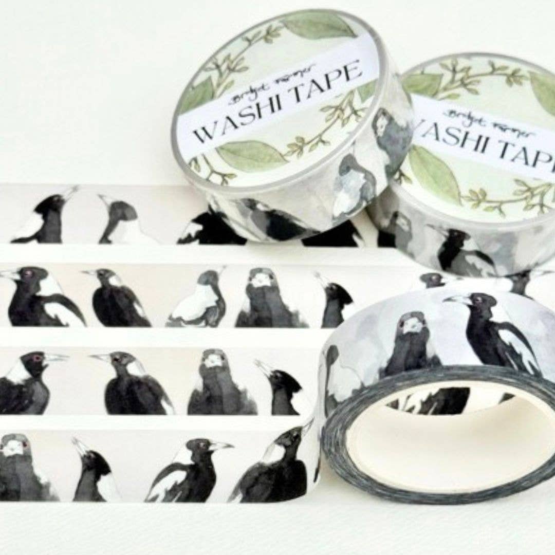 Magpies Washi (15mm width) 10m roll - Bridget Farmer