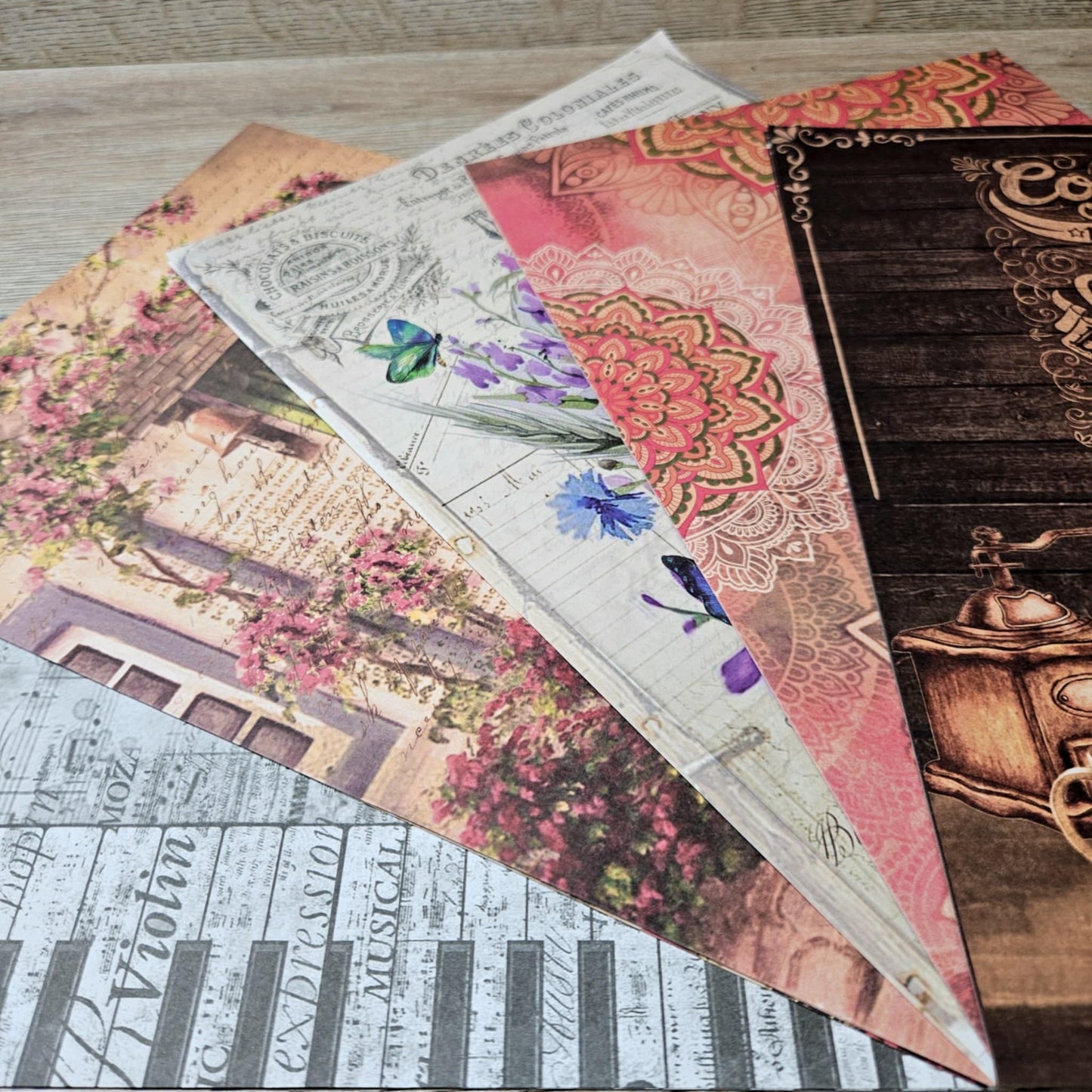 A4 Decoupage Paper Pack (4 sheets)