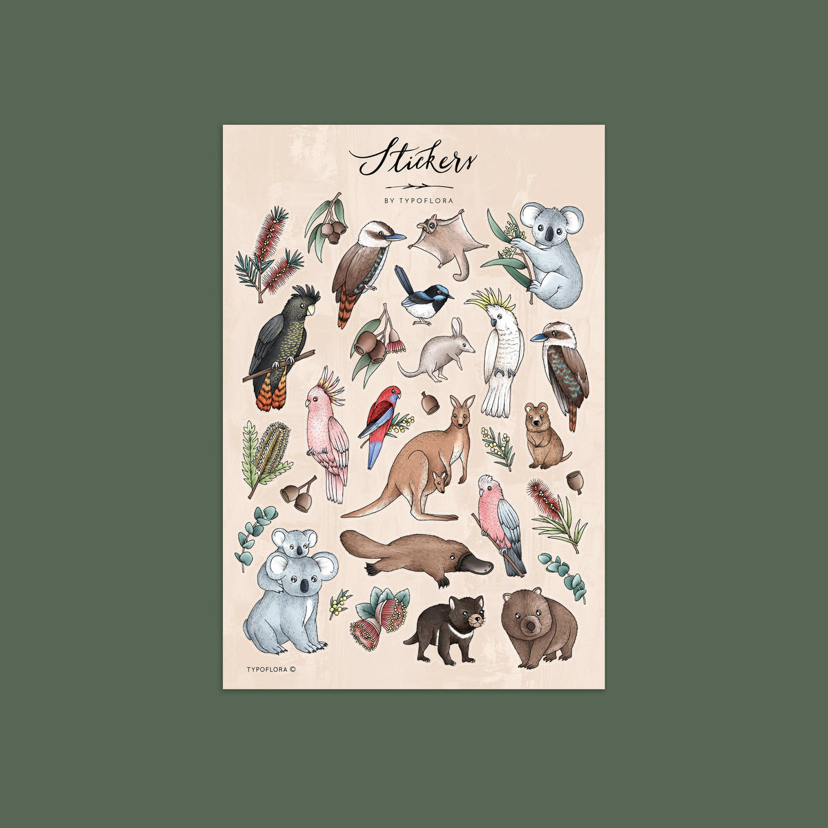 Natives Friends Sticker Set - Typoflora (1 sheet)