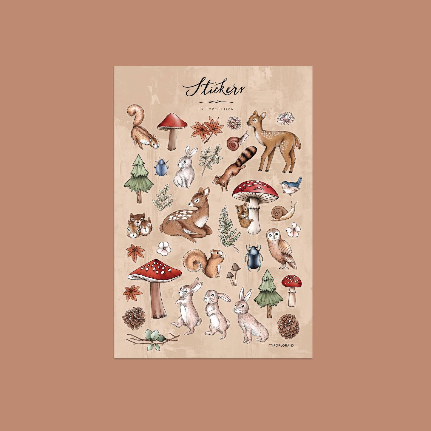 Woodland Sticker Set - Typoflora (1 sheet)