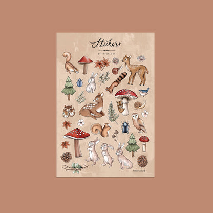Woodland Sticker Set - Typoflora (1 sheet)