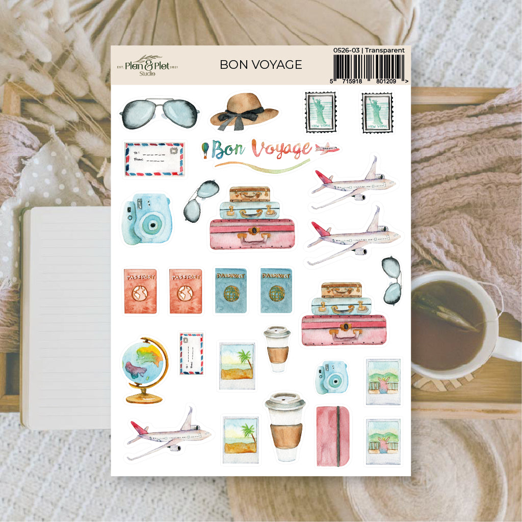 Bon Voyage Sticker Sheet Set - Plan & Plot Studio