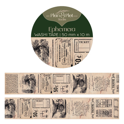 Ephemera Wide Washi Tape Roll (10m long) Plan and Plot Studio