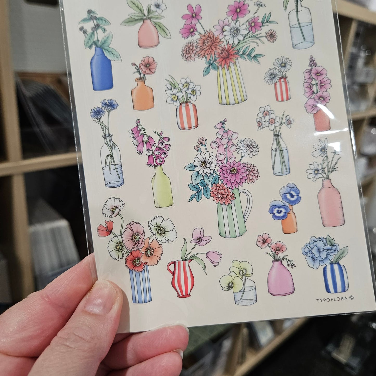 Vases Sticker Set - Typoflora (1 sheet)-Rachel The Turtle Journal