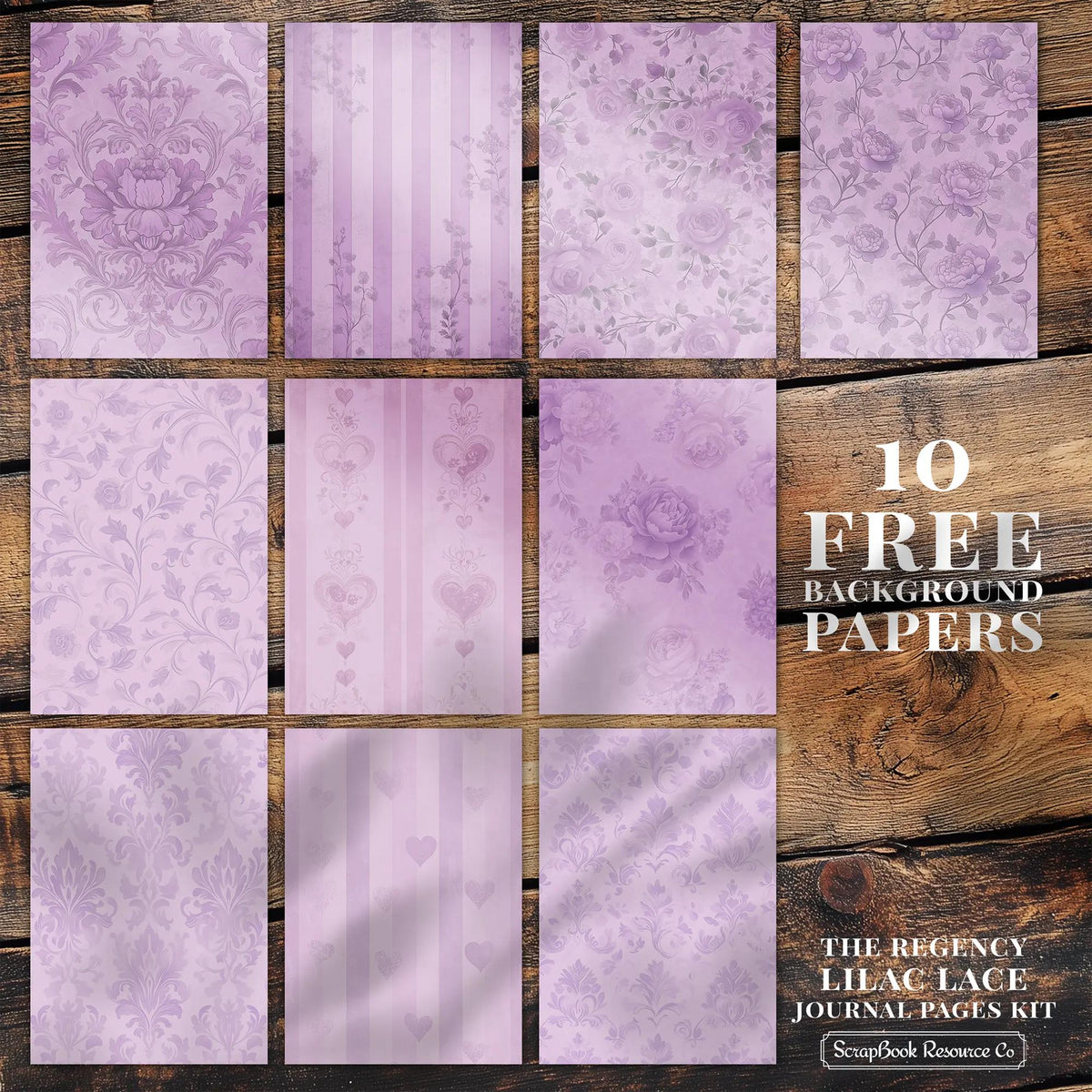 "The Regency Lilac Lace" Junk Journal Kit - Scrapbook Resource Co (Make 30 Pages+)-Rachel The Turtle Journal