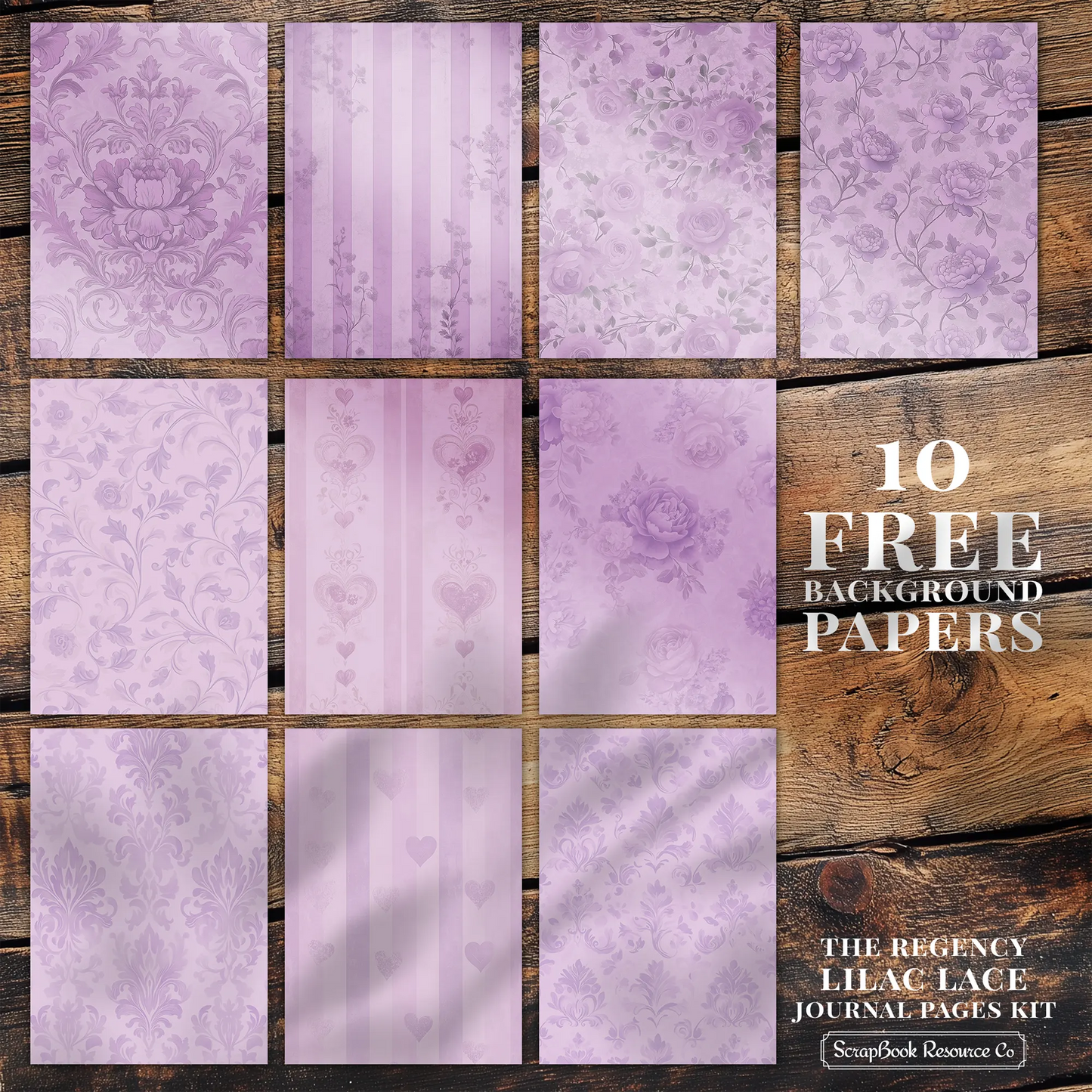 "The Regency Lilac Lace" Junk Journal Kit - Scrapbook Resource Co (Make 30 Pages+)