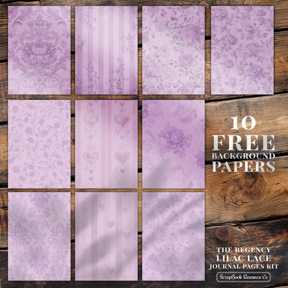 "The Regency Lilac Lace" Junk Journal Kit - Scrapbook Resource Co (Make 30 Pages+)
