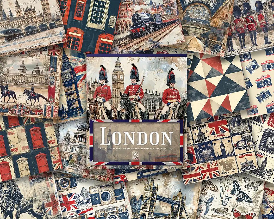 London Patterned Paper Pad - Scrapbook Resource Co from the UK