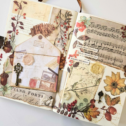 A5 Vintage Patterned Paper Packs (15 pieces) - Rachel The Turtle Journal - Patterned Papers for Scrapbooking Journaling Backgrounds A5 pack bundle journaling essentials beginner supplies Australian scrapbooking cardmaking collage supply vintage worn aged paper embellishments