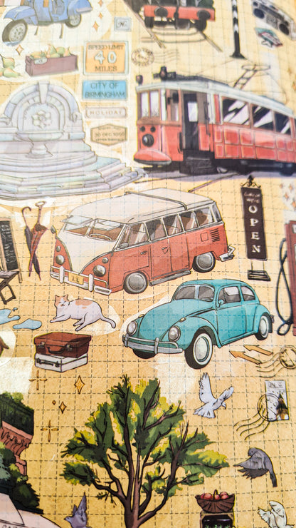 Transparent Traveller Storyboard Sticker Sheet - 2 piece-Journal Stickers Traveller Wanderlust Sticker Washi Scrapbooking Craft Australia-Rachel The Turtle Journal