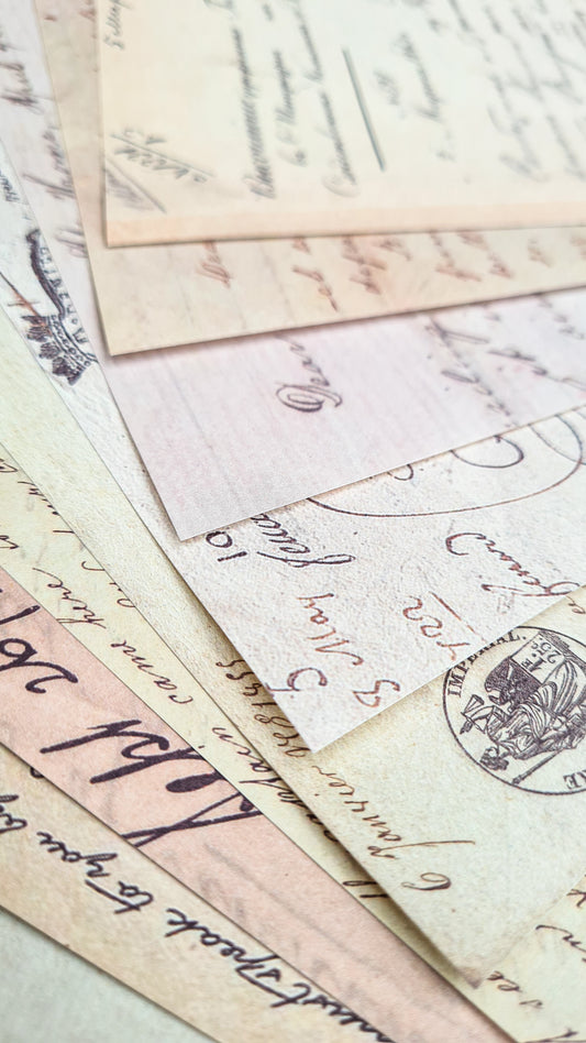 A5 Vintage Patterned Paper Packs (15 pieces)-A5 Patterned Papers Journaling Flowerpedia Floral Vintage Signage Vintage Ledger Broadsheets 15-pack-Rachel The Turtle Journal