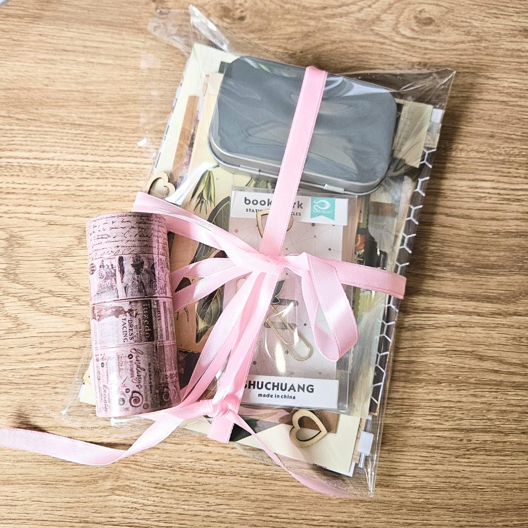 Beginner Junk Journaling Papercraft Mystery Box (80 piece) + BONUS-Rachel The Turtle Journal