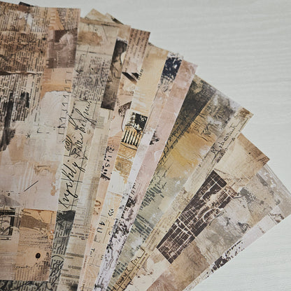 Worn and Weathered A5 Patterned Paper Set (12 sheets)-Rachel The Turtle Journal
