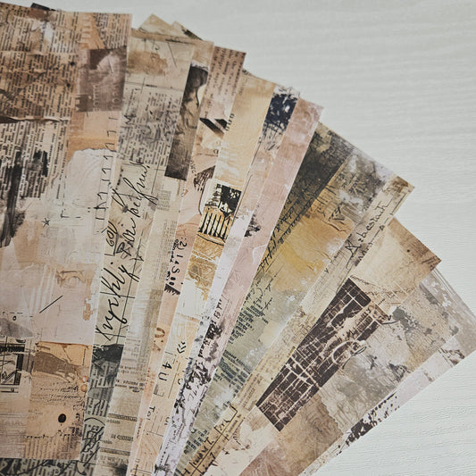 Worn and Weathered A5 Patterned Paper Set (12 sheets)