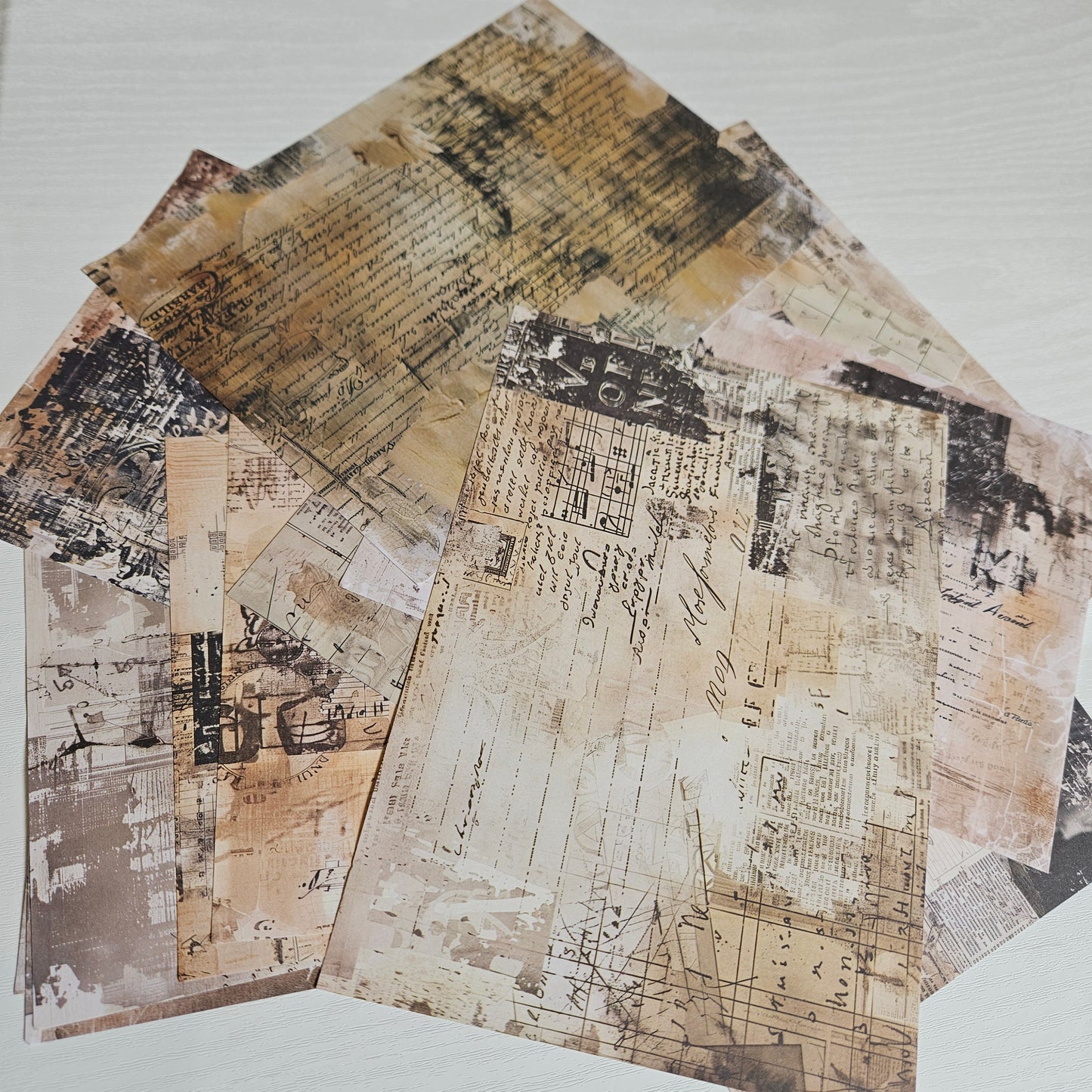 Worn and Weathered A5 Patterned Paper Set (12 sheets)-Rachel The Turtle Journal