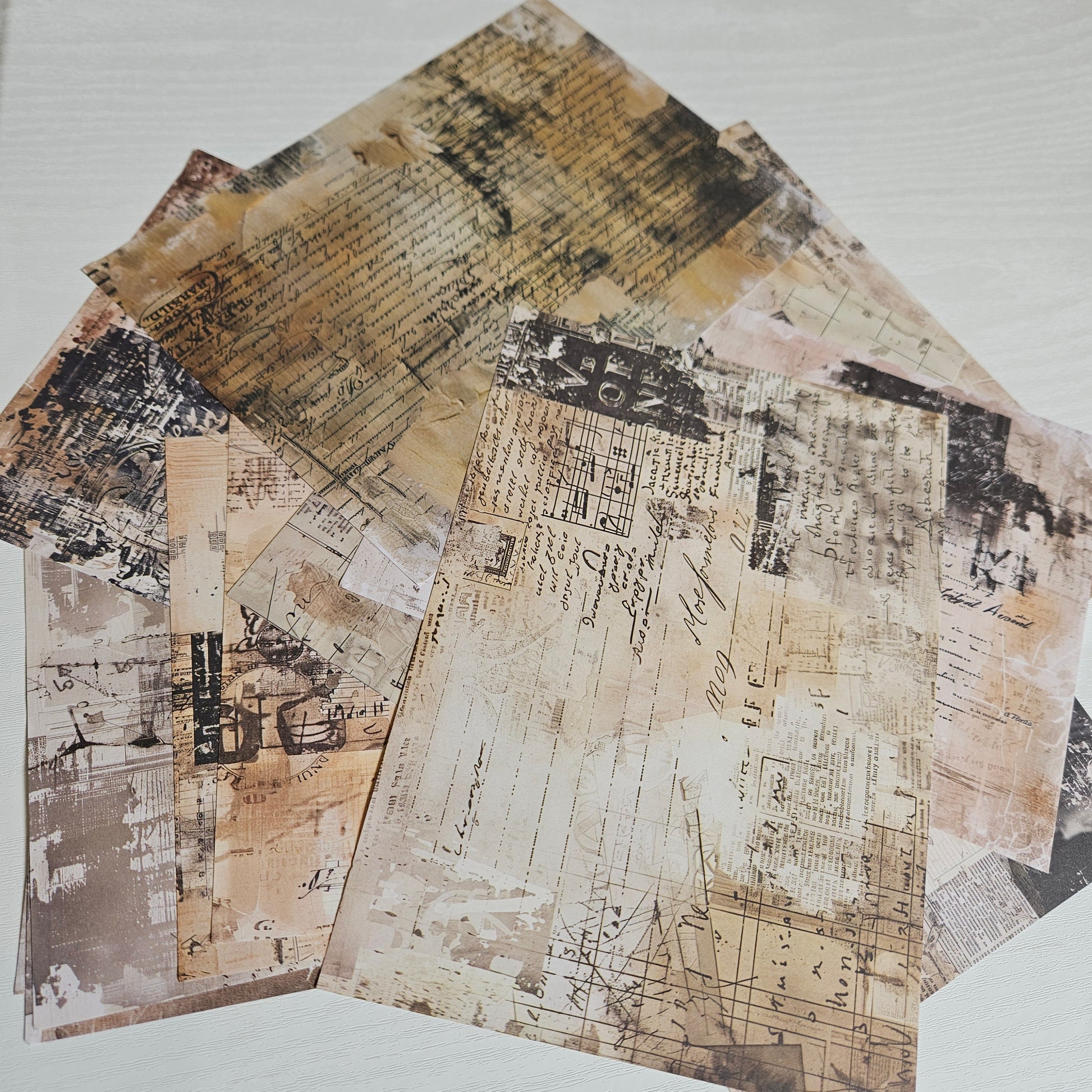 Worn and Weathered A5 Patterned Paper Set (12 sheets)-Rachel The Turtle Journal