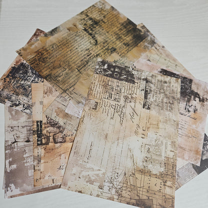 Worn and Weathered A5 Patterned Paper Set (12 sheets)-Rachel The Turtle Journal