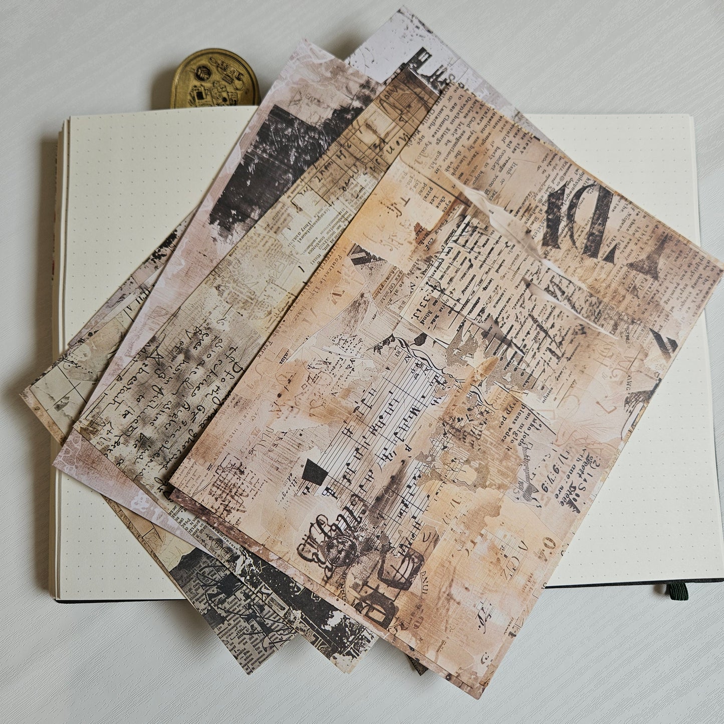Worn and Weathered A5 Patterned Paper Set (12 sheets)-Rachel The Turtle Journal