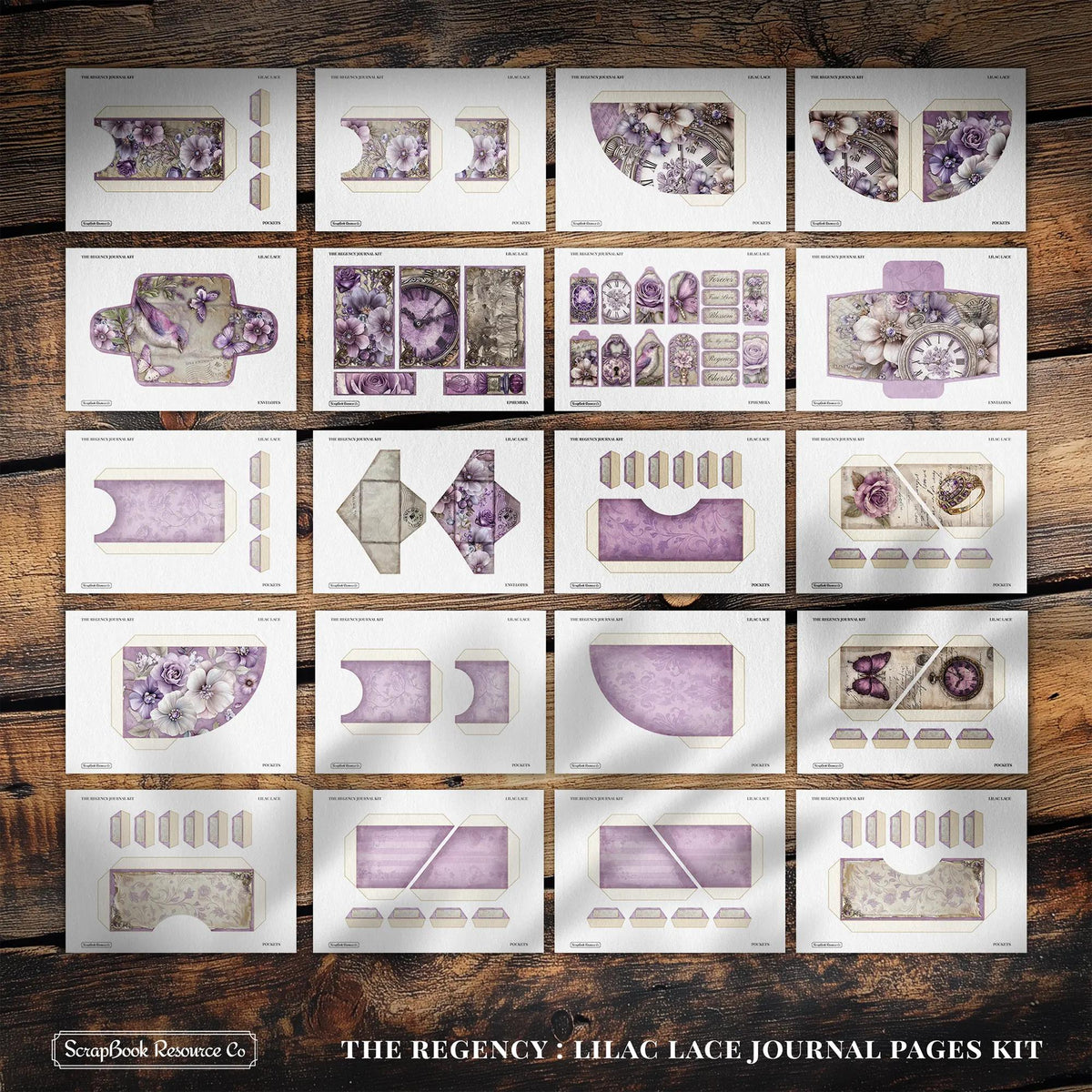 "The Regency Lilac Lace" Junk Journal Kit - Scrapbook Resource Co (Make 30 Pages+)-Rachel The Turtle Journal