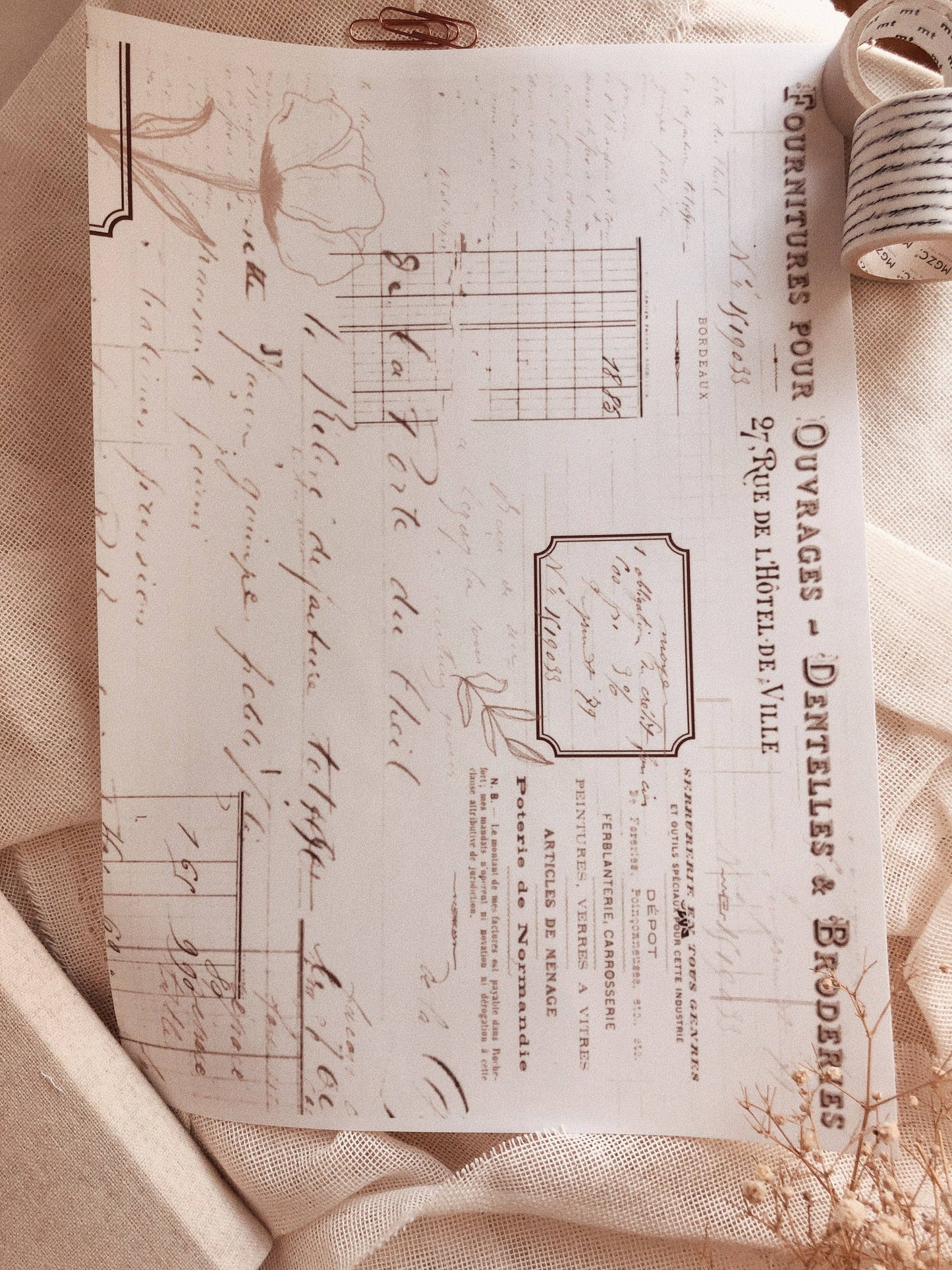 5 x A5 Full Page Stickers - French Ephemera - Chapteries from France