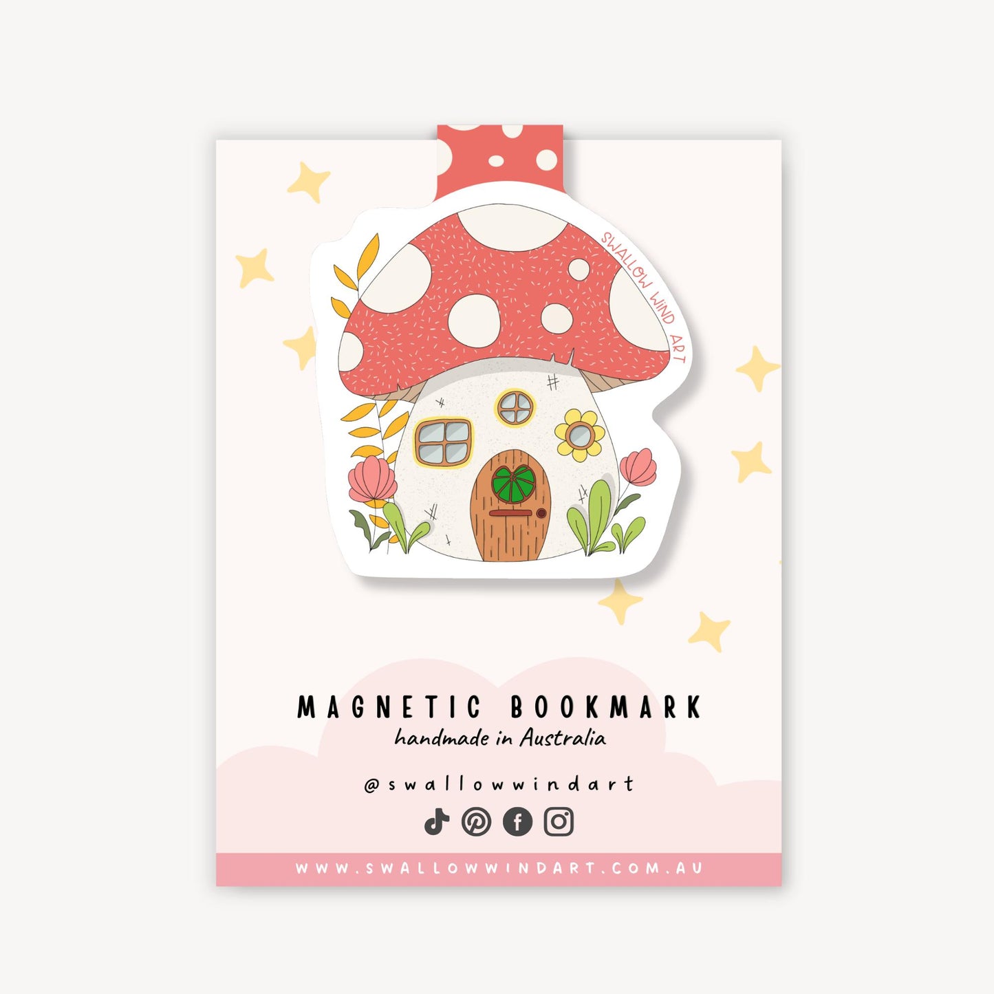 Magnetic Bookmark - Mushroom House (1 piece) Swallow Art Wind