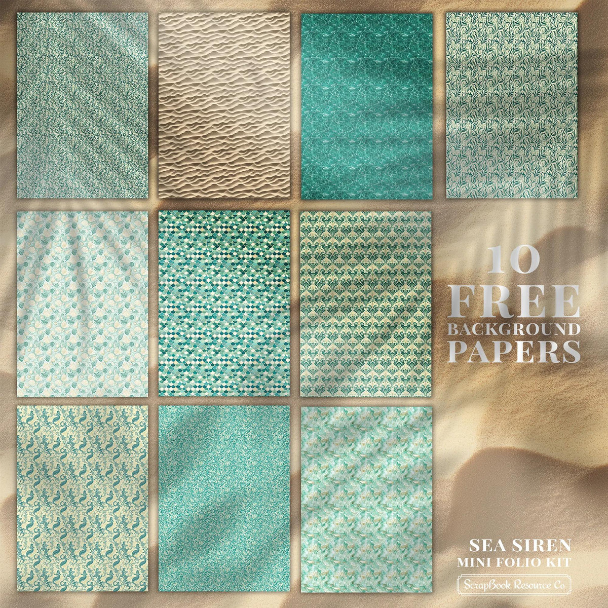 Sea Siren Mini Folio Kit - Scrapbook Resource Co