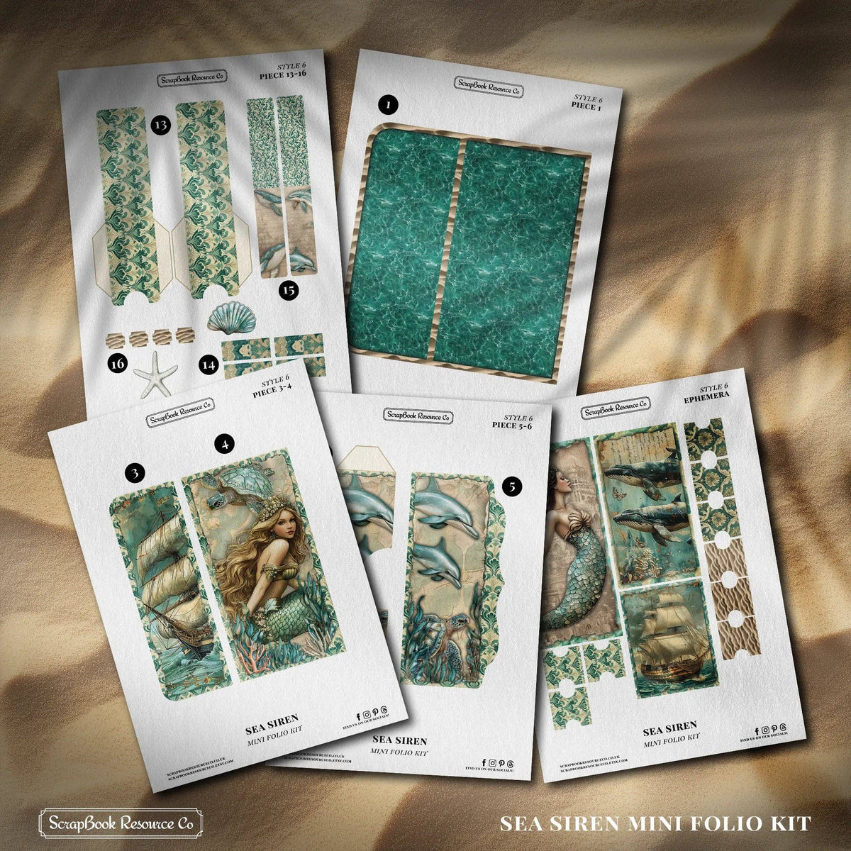 Sea Siren Mini Folio Kit - Scrapbook Resource Co
