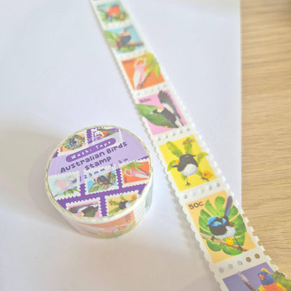 Australian Birds Stamp Washi Tape - Littlory Designs (1 roll)-Rachel The Turtle Journal